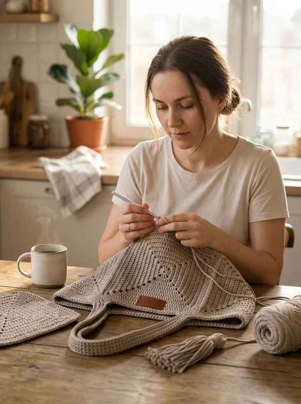 Patron de sac cabas en carrés Granny au crochet, idéal pour débutants (PDF)