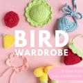 Garde-robe des oiseaux | Pack de patrons PDF de crochet pour accessoires de sacs oiseaux