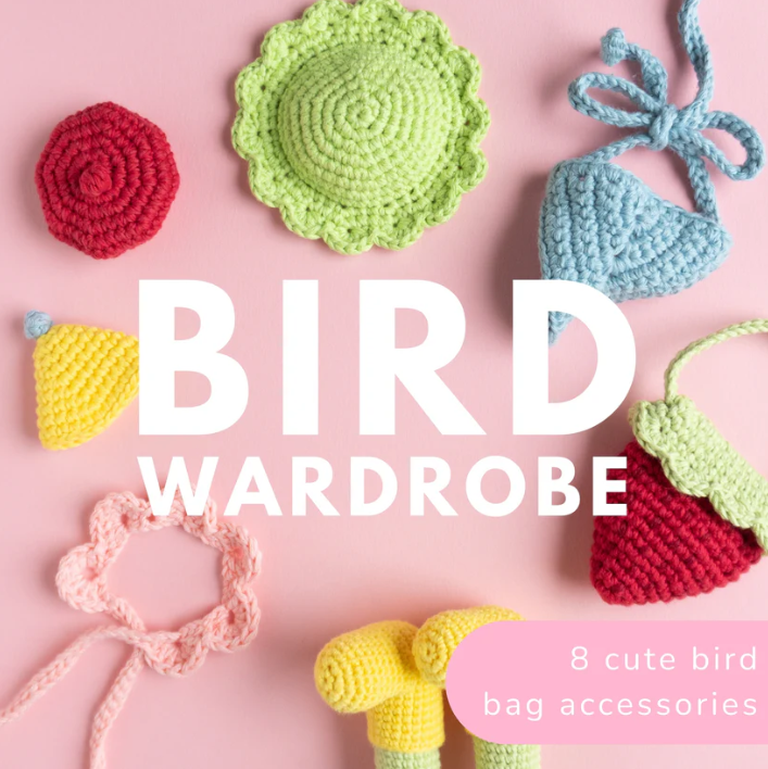 Garde-robe des oiseaux | Pack de patrons PDF de crochet pour accessoires de sacs oiseaux