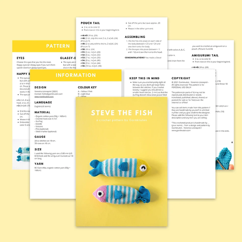 Steve le Poisson | Patron PDF d'amigurumi au crochet